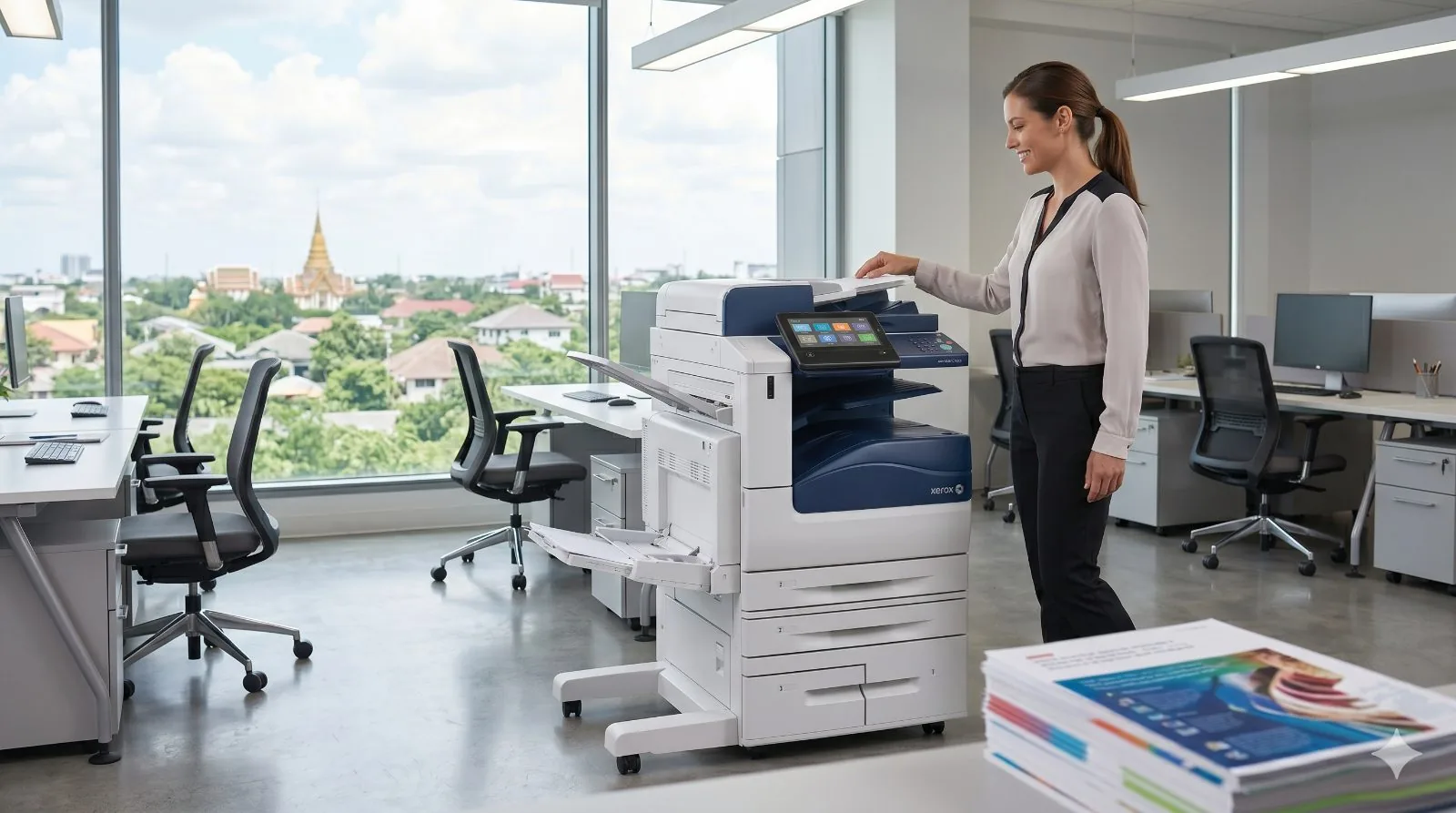 เครื่องถ่ายเอกสาร Xerox ในสำนักงานที่ต้องบำรุงรักษาตามรอบ