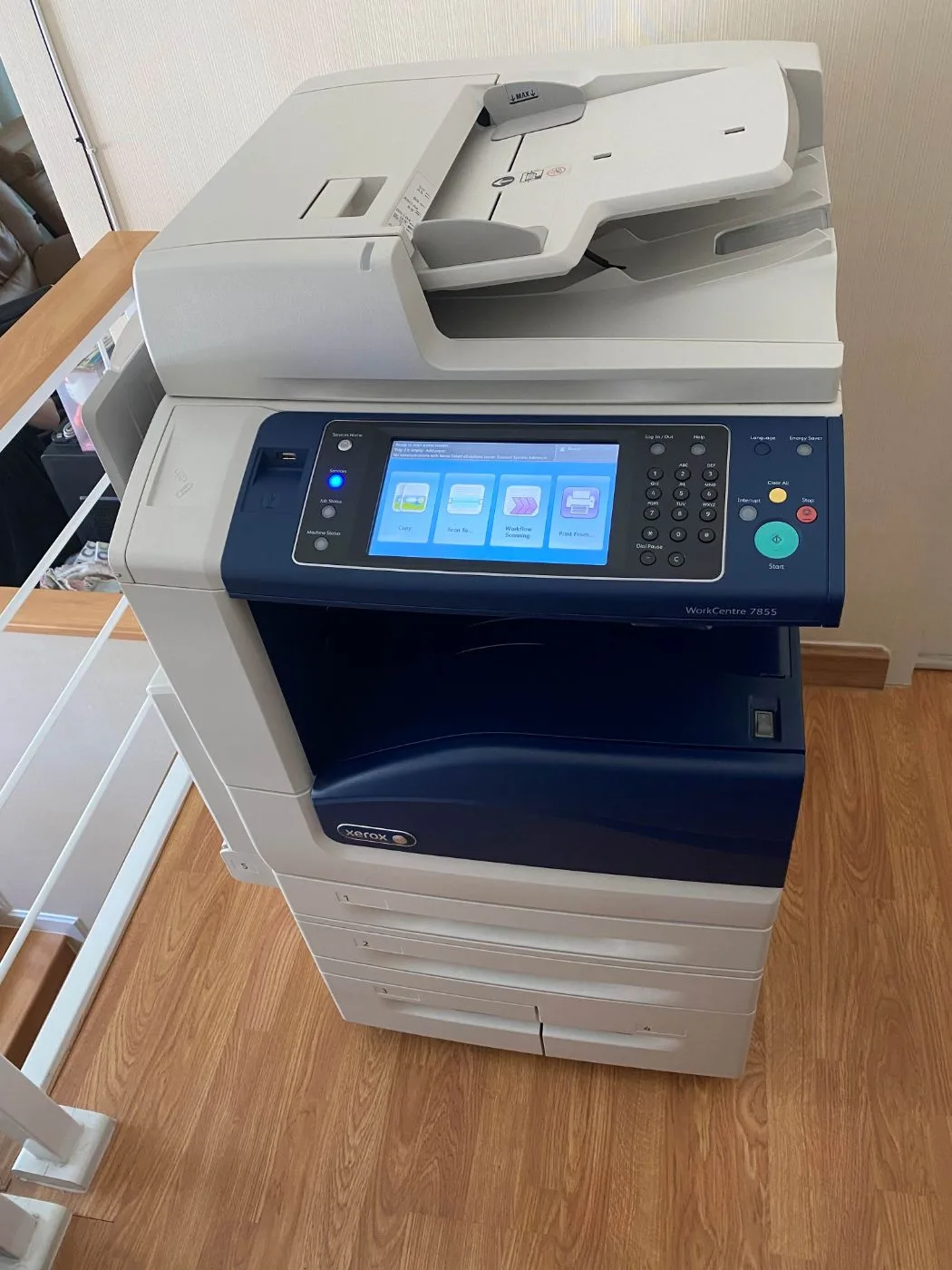 เช่าเครื่องถ่ายเอกสาร Xerox WorkCentre 7855 — ภาพถ่ายจริงของเครื่องให้เช่า มุมที่ 3